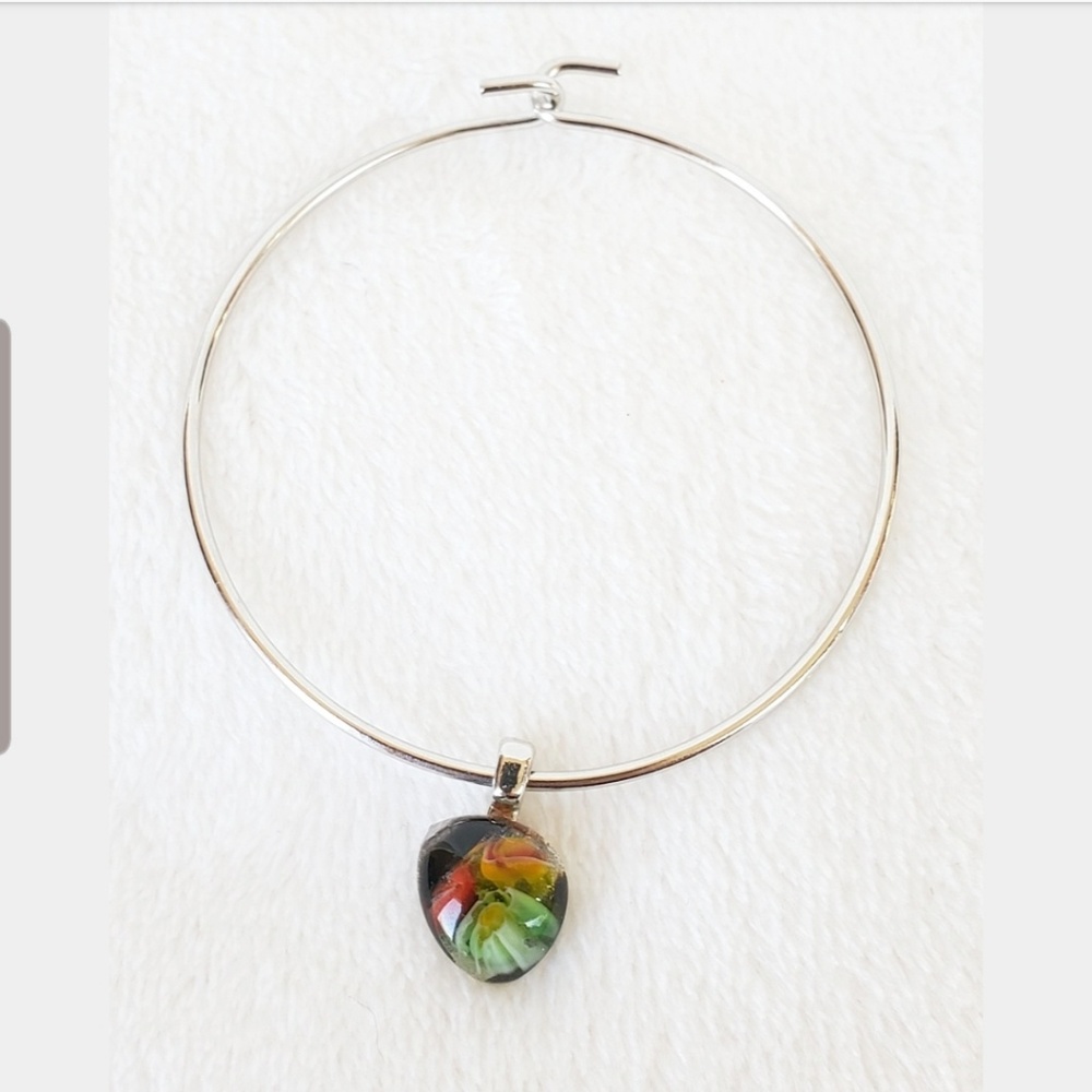 💚Bracelet with multicolored glass bead pendant💚